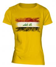 Iraq Distressed Flag Ladies T-Shirt
