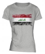 Iraq Distressed Flag Ladies T-Shirt