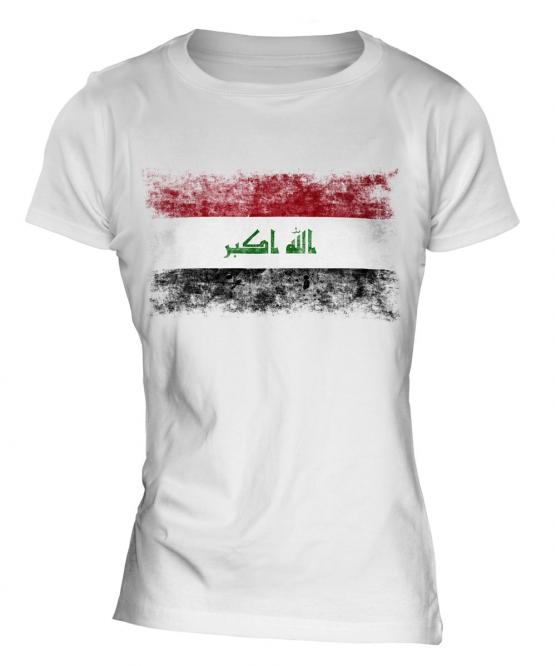 Iraq Distressed Flag Ladies T-Shirt