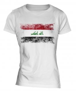 Iraq Distressed Flag Ladies T-Shirt