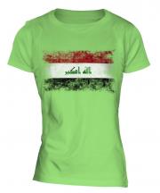 Iraq Distressed Flag Ladies T-Shirt