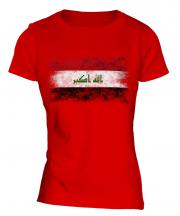 Iraq Distressed Flag Ladies T-Shirt