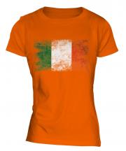 Ireland Distressed Flag Ladies T-Shirt