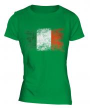 Ireland Distressed Flag Ladies T-Shirt