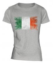Ireland Distressed Flag Ladies T-Shirt