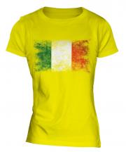 Ireland Distressed Flag Ladies T-Shirt