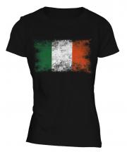 Ireland Distressed Flag Ladies T-Shirt