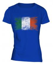 Ireland Distressed Flag Ladies T-Shirt