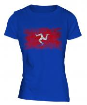 Isle Of Man Distressed Flag Ladies T-Shirt