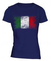 Italy Distressed Flag Ladies T-Shirt