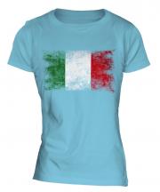 Italy Distressed Flag Ladies T-Shirt