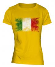 Italy Distressed Flag Ladies T-Shirt