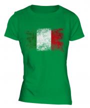 Italy Distressed Flag Ladies T-Shirt