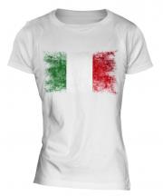 Italy Distressed Flag Ladies T-Shirt