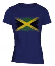 Jamaica Distressed Flag Ladies T-Shirt
