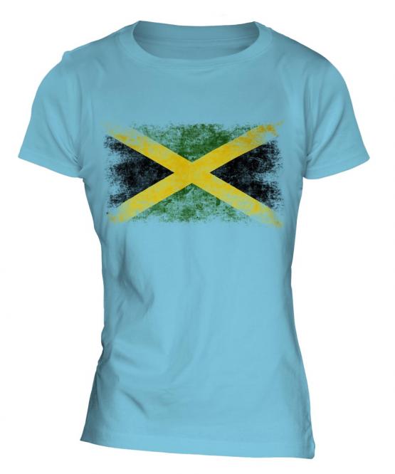 Jamaica Distressed Flag Ladies T-Shirt