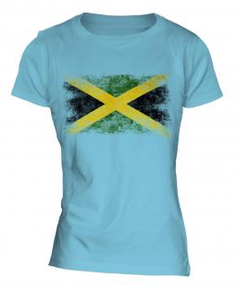 Jamaica Distressed Flag Ladies T-Shirt