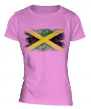 Jamaica Distressed Flag Ladies T-Shirt