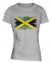 Jamaica Distressed Flag Ladies T-Shirt