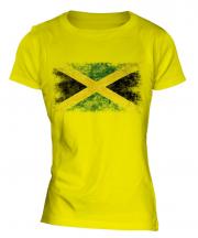 Jamaica Distressed Flag Ladies T-Shirt
