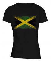 Jamaica Distressed Flag Ladies T-Shirt
