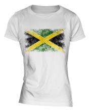 Jamaica Distressed Flag Ladies T-Shirt