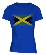 Jamaica Distressed Flag Ladies T-Shirt