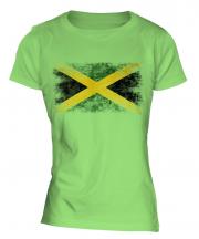 Jamaica Distressed Flag Ladies T-Shirt