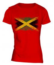 Jamaica Distressed Flag Ladies T-Shirt