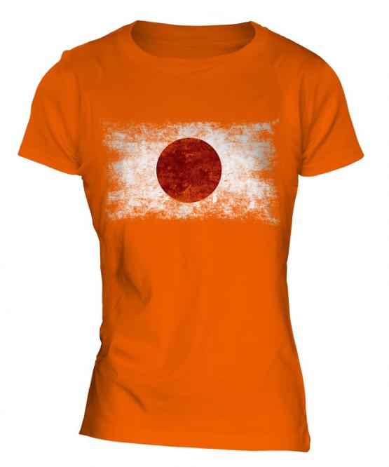 Japan Distressed Flag Ladies T-Shirt