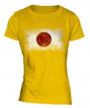 Japan Distressed Flag Ladies T-Shirt
