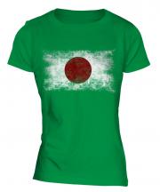 Japan Distressed Flag Ladies T-Shirt