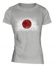 Japan Distressed Flag Ladies T-Shirt
