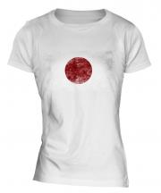 Japan Distressed Flag Ladies T-Shirt