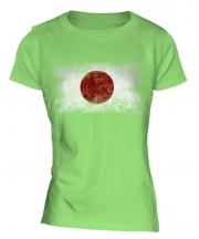 Japan Distressed Flag Ladies T-Shirt