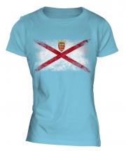 Jersey Distressed Flag Ladies T-Shirt