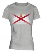 Jersey Distressed Flag Ladies T-Shirt