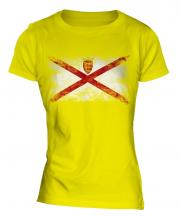 Jersey Distressed Flag Ladies T-Shirt