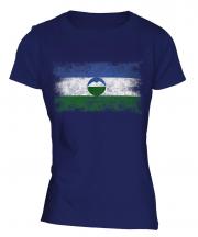 Kabardino-Balkaria Distressed Flag Ladies T-Shirt