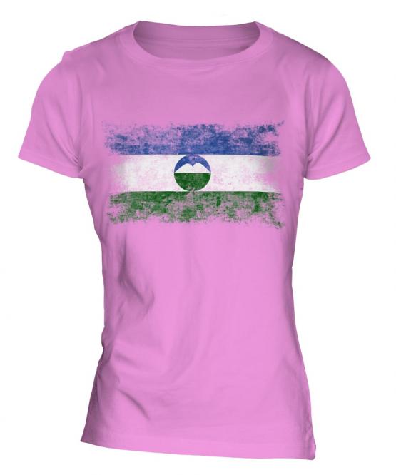 Kabardino-Balkaria Distressed Flag Ladies T-Shirt