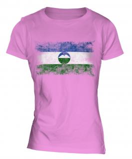 Kabardino-Balkaria Distressed Flag Ladies T-Shirt