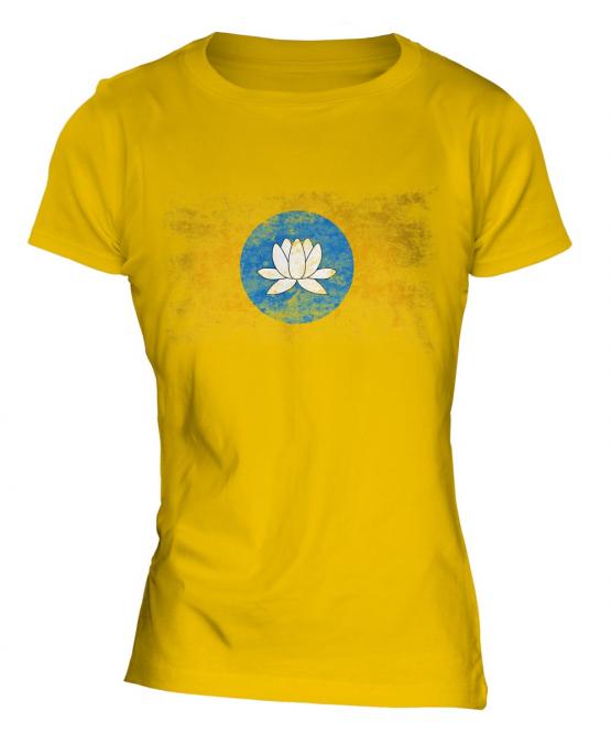 Kalmykia Distressed Flag Ladies T-Shirt