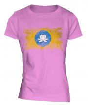 Kalmykia Distressed Flag Ladies T-Shirt