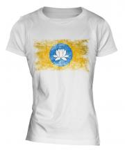 Kalmykia Distressed Flag Ladies T-Shirt
