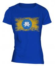 Kalmykia Distressed Flag Ladies T-Shirt