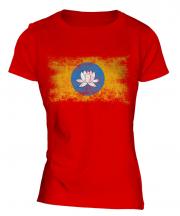 Kalmykia Distressed Flag Ladies T-Shirt