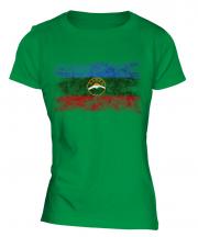 Karachay-Cherkessia Distressed Flag Ladies T-Shirt