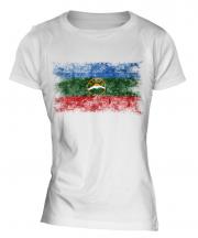 Karachay-Cherkessia Distressed Flag Ladies T-Shirt