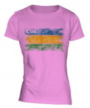 Karakalpakstan Distressed Flag Ladies T-Shirt