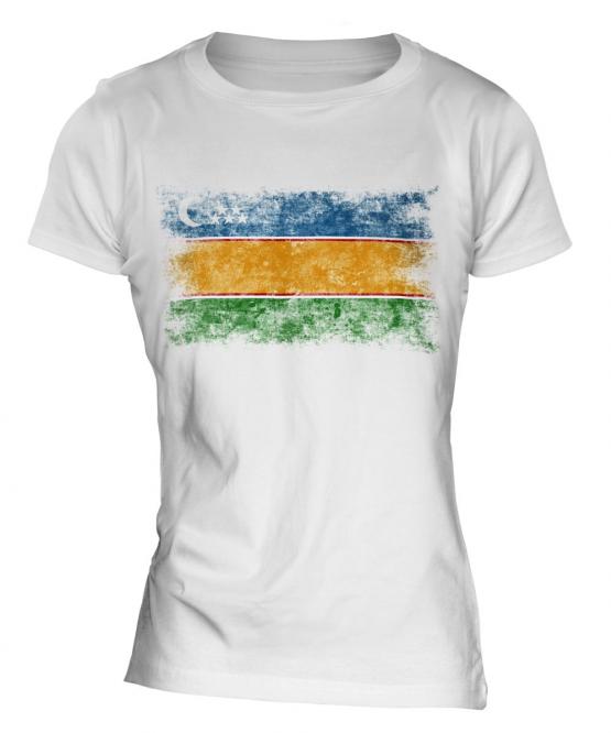 Karakalpakstan Distressed Flag Ladies T-Shirt